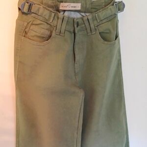 Love Trends Women's Olive Green Wide-Leg Jeans, Size 3